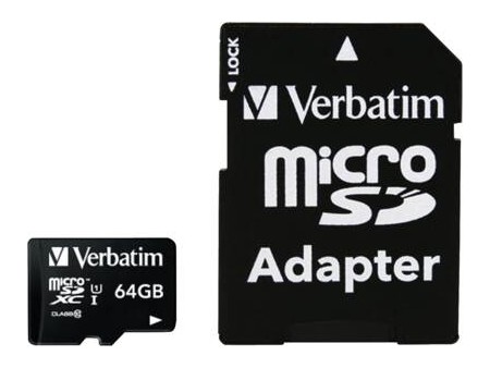 Micro SDXC Card 64GB Class 10 inkl. Adapter